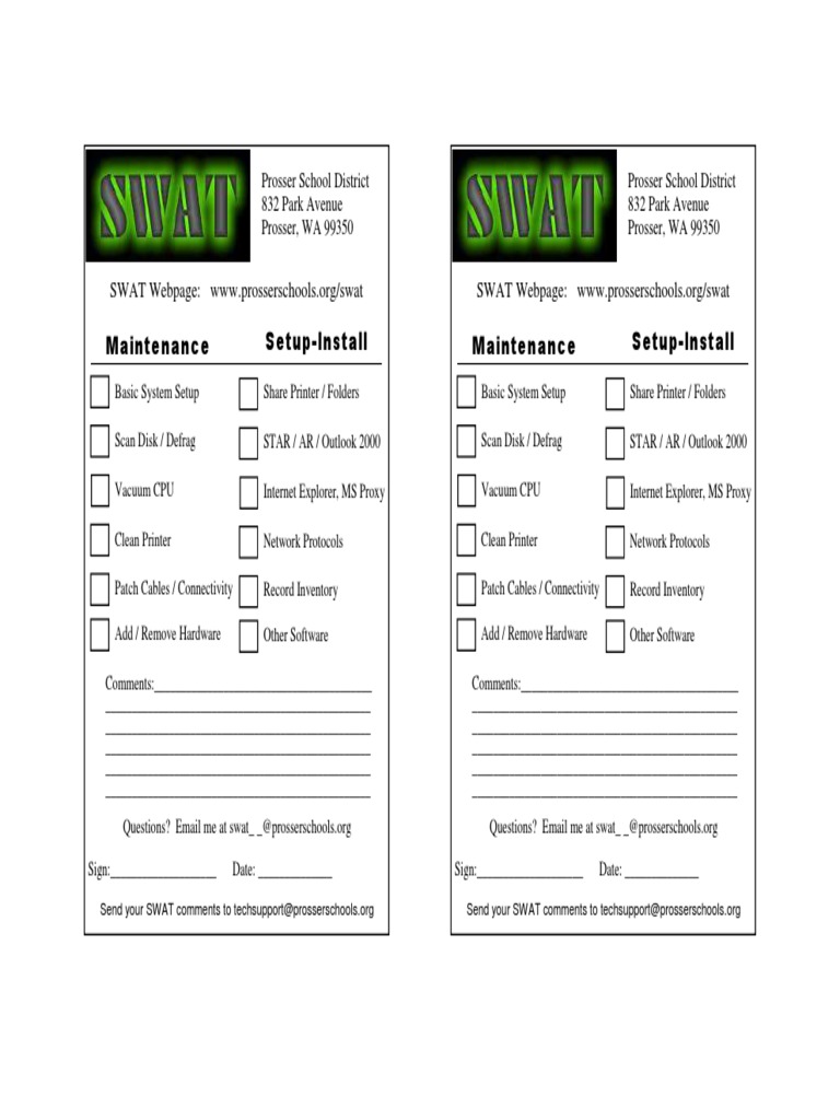 Prosser School District SWAT Guidelines | PDF