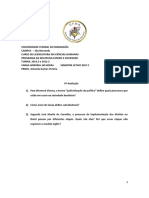 Avaliação Discipina Estado e Sociedade