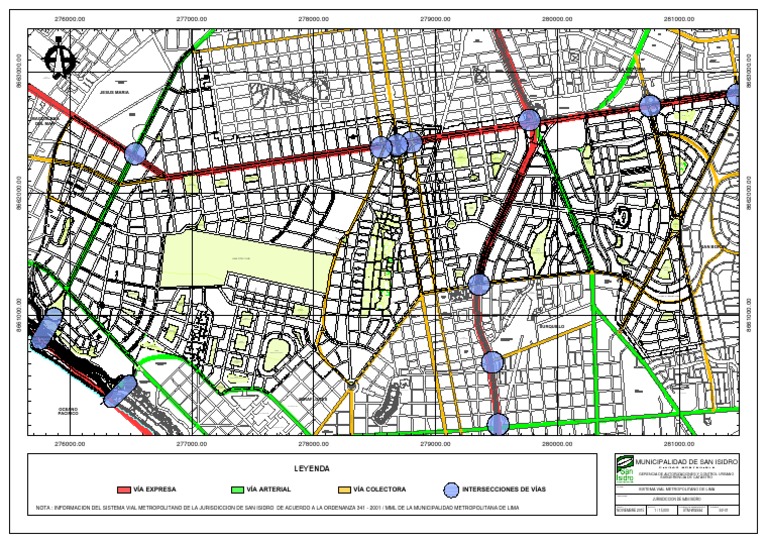 Plano Del Sistema Vial Metropolitano de Lima