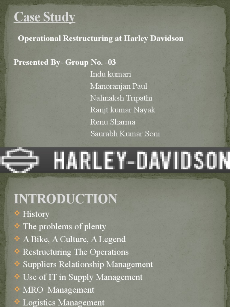 Case Study on Harley Davidson