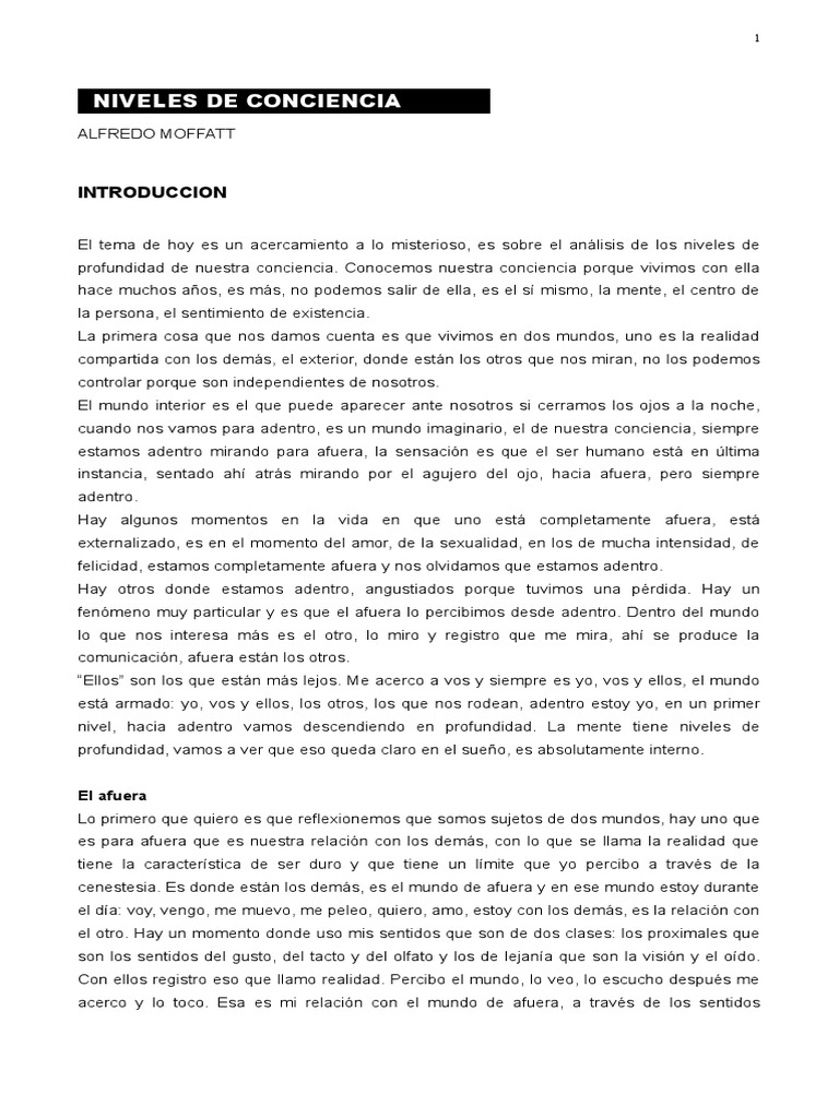 Niveles de Conciencia | PDF | Sueño | Mente inconsciente