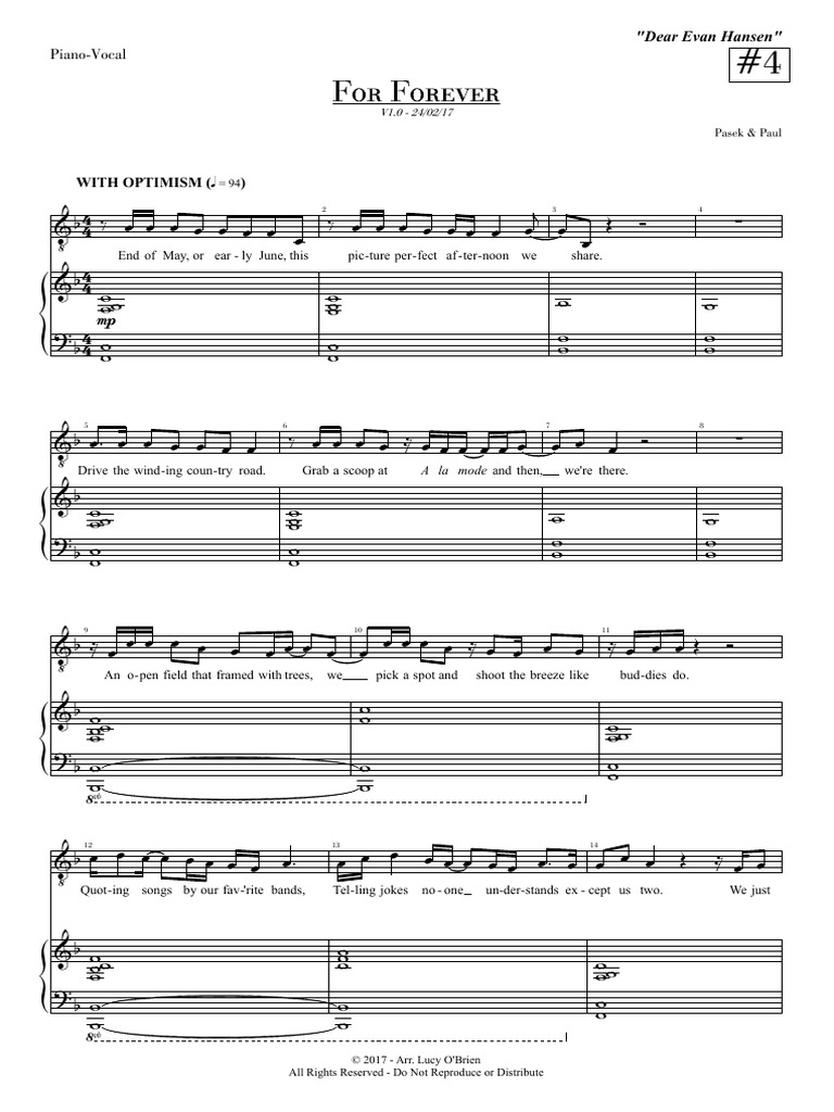 For Forever Dear Evan Hansen PDF | PDF