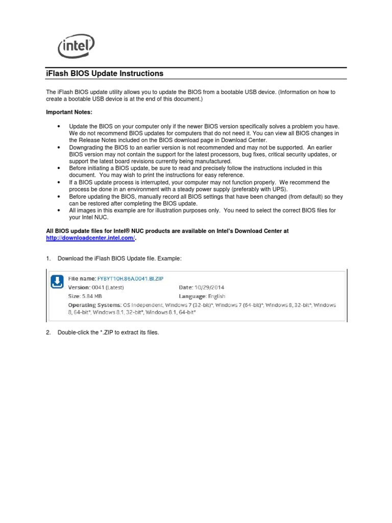 Iflash Bios Update Instructions Important Notes PDF Bios Booting