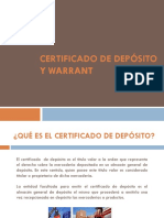 Certificado de Deposito y Warrant