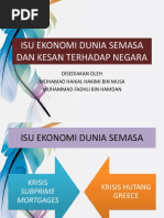 Isu Ekonomi Dunia Semasa Dan Kesan Terhadap Negara