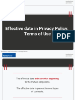 Effective Date in Privacy Policy, Terms of Use