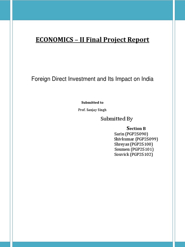 Impact of FDI on India's Economy | PDF | Foreign Direct Investment ...