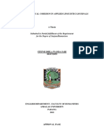 Analysis of Lexical Cohesion in Applied Linguistics Journals