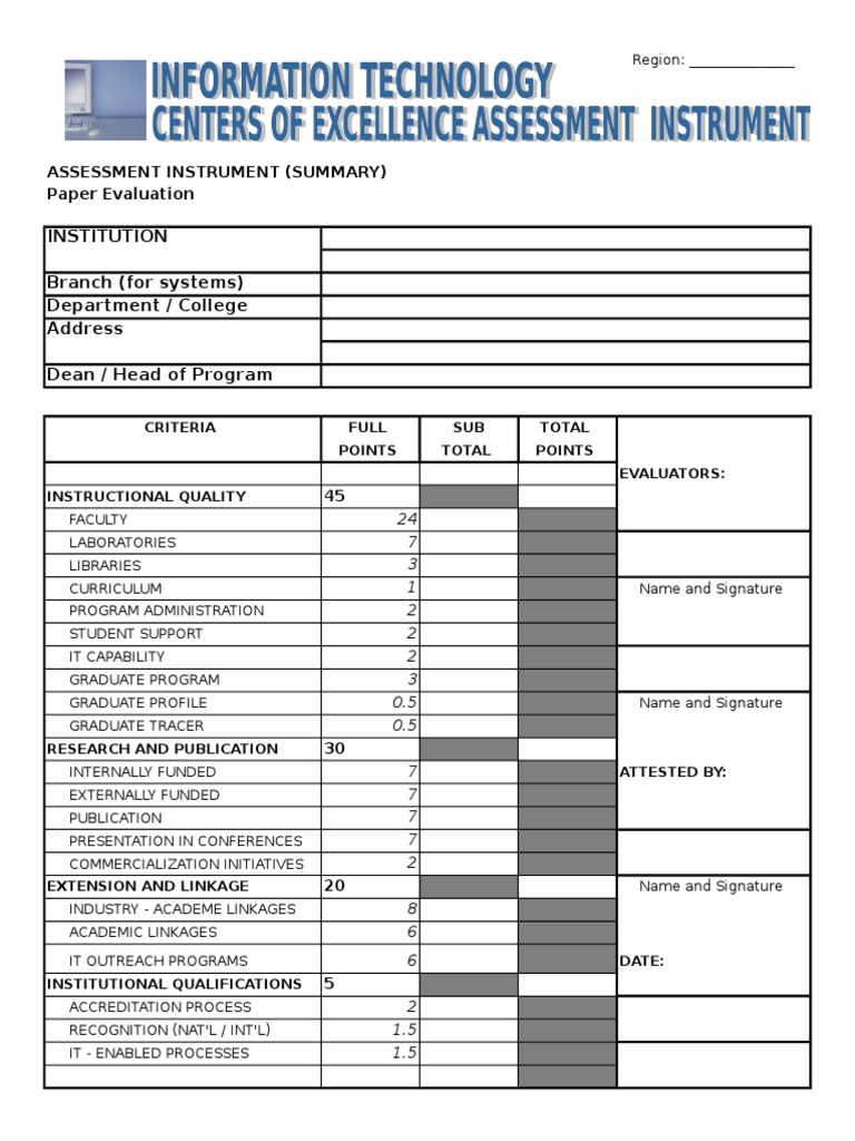 COD-COE Instrument As of April 23, 2015 Final | PDF | Graduate School ...