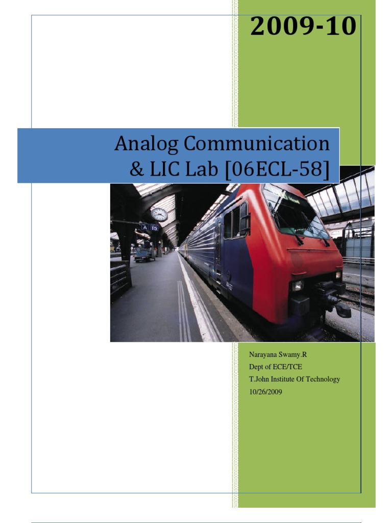 Analog Communication Lab Manual VTU PDF Electrical Engineering