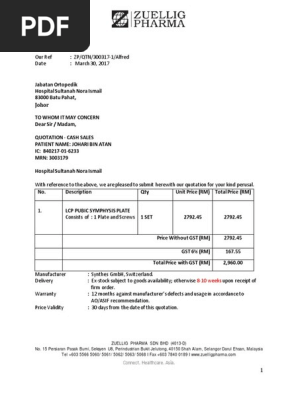 Zp Qtn Johari Bin Atan Hsni Pubic Symphysis Plate Pdf Business