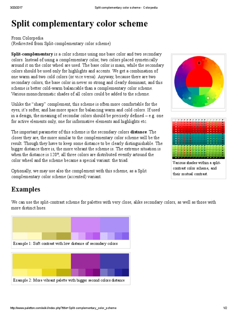 Understanding Split Complementary Colors | PDF | Vision | Color