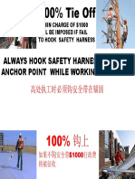 Always Hook Safety Harness To Rigid Anchor Point While Working at Height