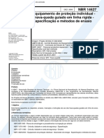 NBR 14627 Equipamento de Protecao Individual Trava Queda Guiado em Linha Rigida Especificacao E Metodos de Ensaio PDF
