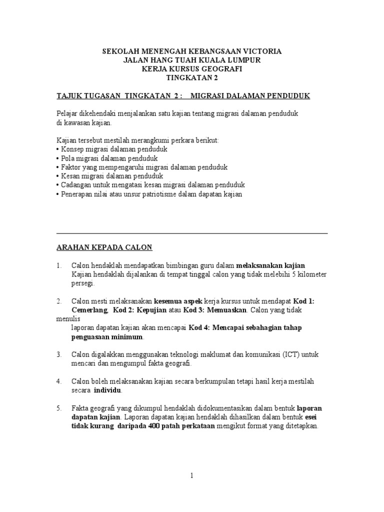 Kerja Kursus Geografi T2 Pdf
