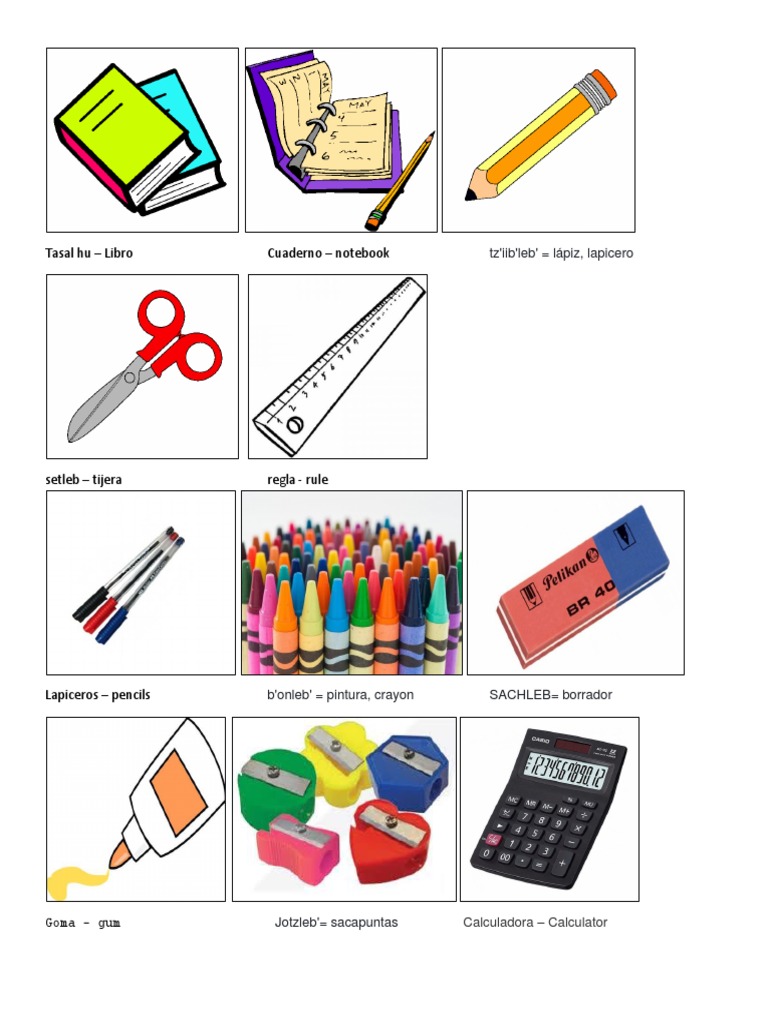 Utiles 8 Ingles y Qeqchi | PDF