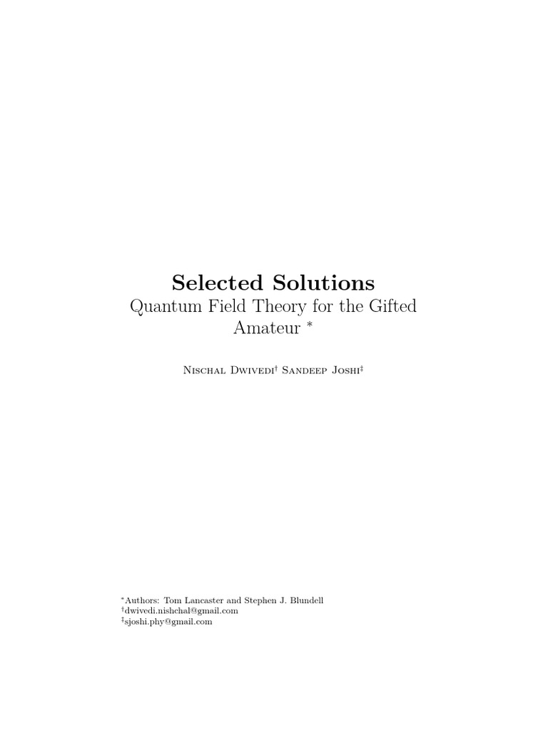 Lancaster Blundell Quantum Field Theory For The Gifted Amateur