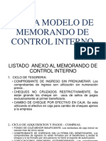 Carta Modelo de Memorando de Control Interno