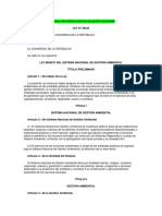 Ley Marco Del Sistema Nacional de Gestión Ambiental LEY Nº 28245