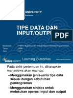 Tipe Data Dan Input/Output