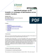 Advantages and Disadvantages of The Transfer or Exchange of Information Across Country Borders