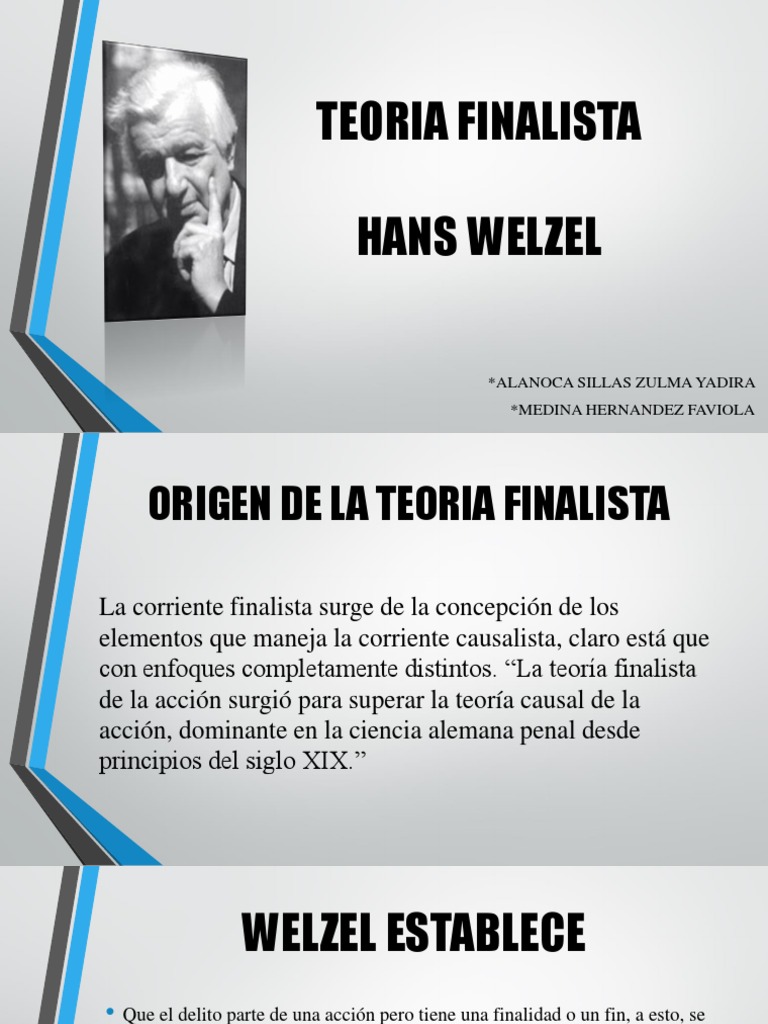 Teoría Finalista de Hans Welzel | PDF | Intención (Derecho Penal ...