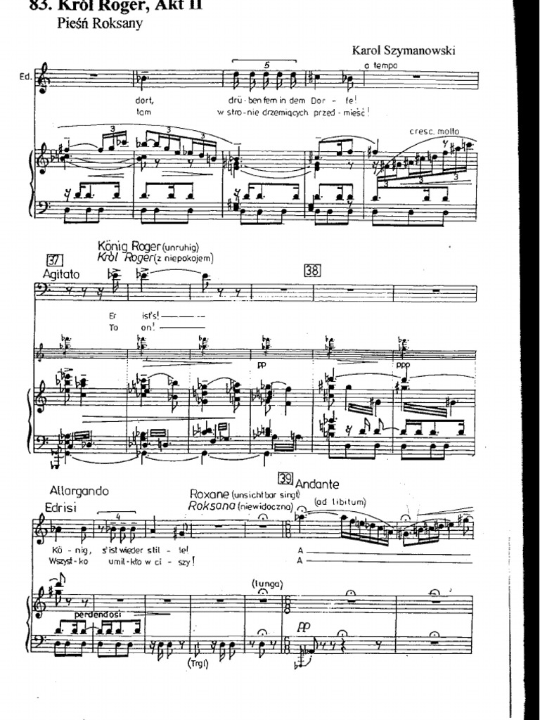 The King Roger - Roxana's Aria - Karol Szymanowski | PDF