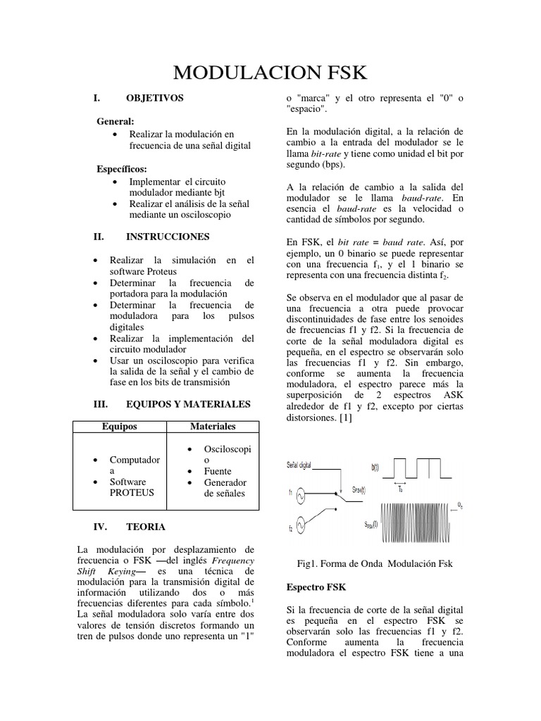 Implementación de Modulación FSK | PDF | Ingeniería de difusión ...