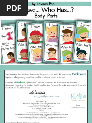 i Have Who Has Bodyparts