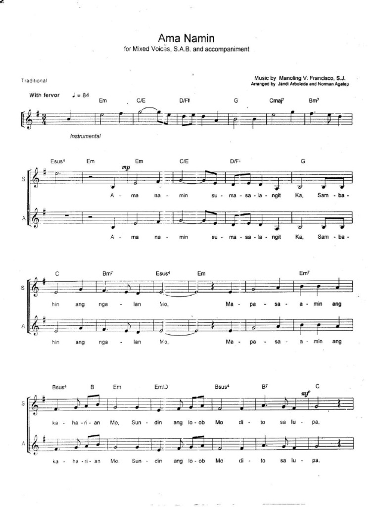 Ama Namin - Manoling Francisco-Arboleda-Agatep | PDF