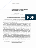 Análisis Experimental Del Comportamiento y Psicología de La Salud