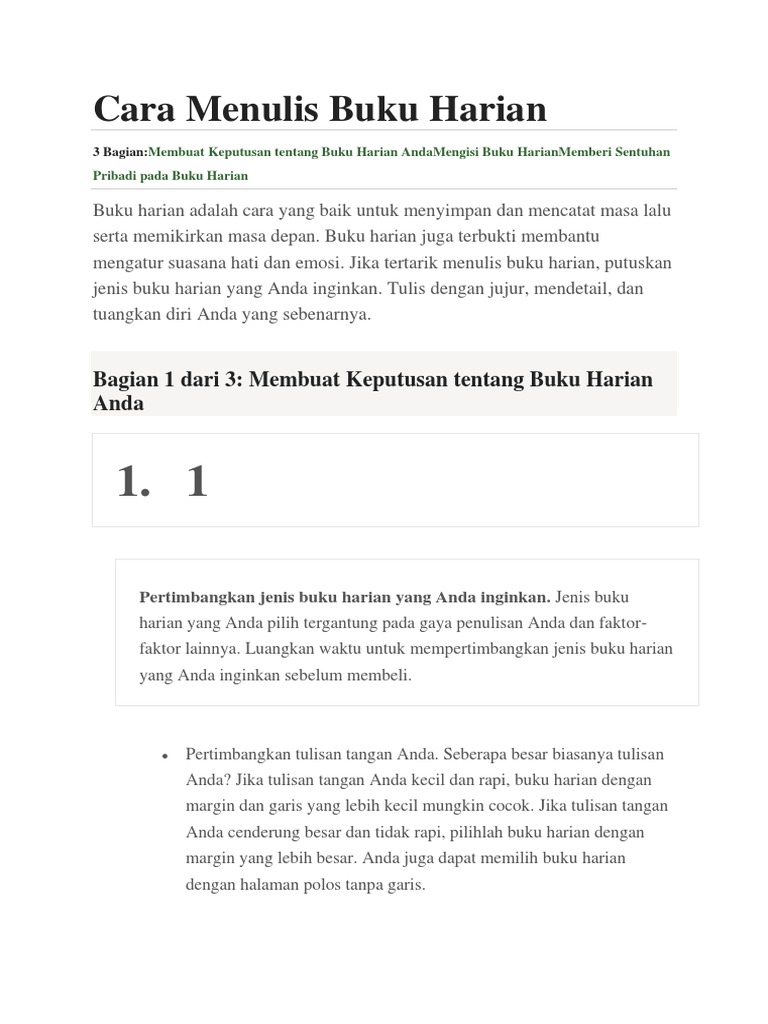 Cara Menulis Buku Harian Pdf