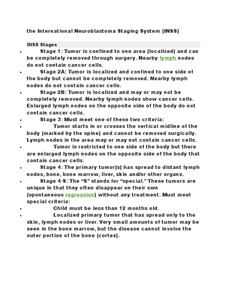 The International Neuroblastoma Staging System | PDF