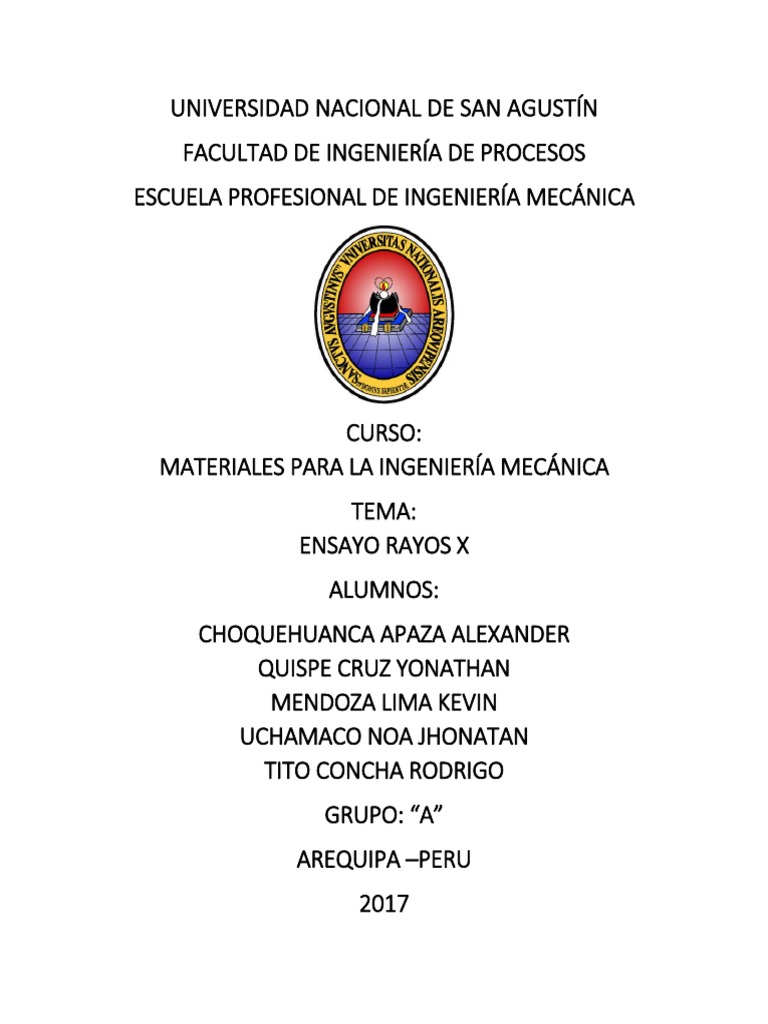 Informe de Rayos X | Rayo X | Soldadura