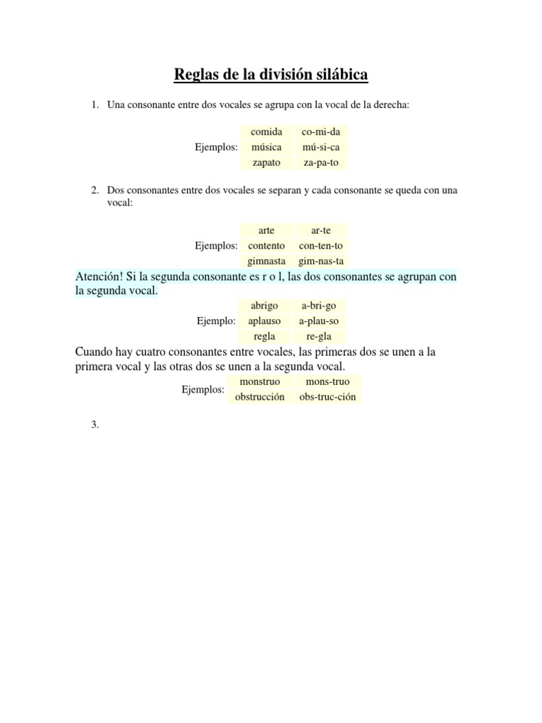Reglas de Silabeo | PDF