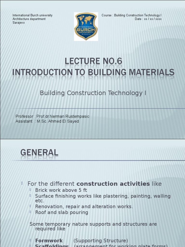 Building Construction Technology I | PDF | Scaffolding | Engineering