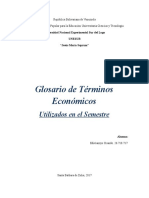 Glosario. Terminología Economica