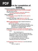 Criteria For Completion of Testing: Musa and Ackerman