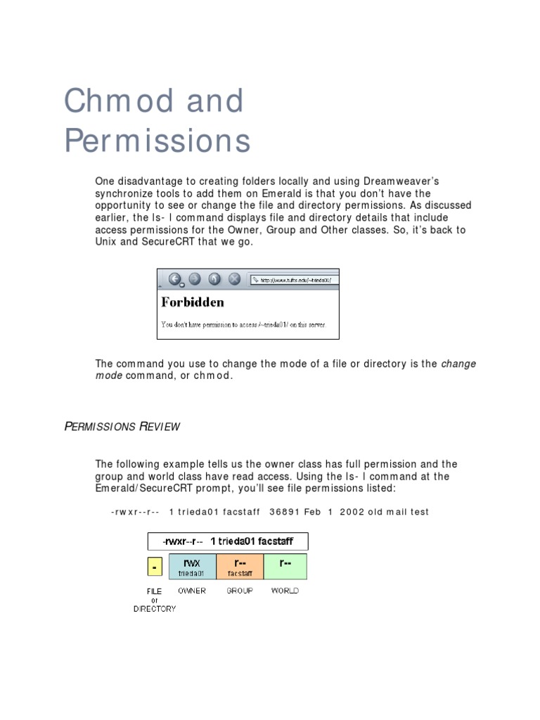 Chmod And Permissions Directory Computing Computer File