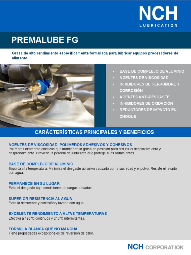 4505 Premalube FG PDF Lubricante Aluminio