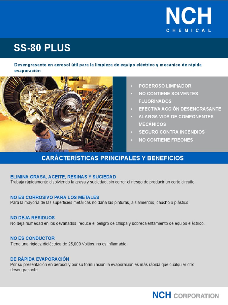 Desengrasante SS-80 PLUS: Limpieza Rápida y Segura | PDF | Evaporación ...