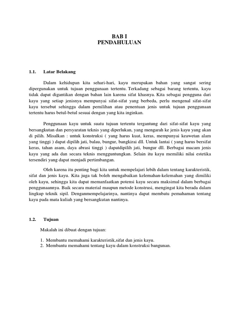 Makalah Kayu Sebagai Bahan Konstruksi