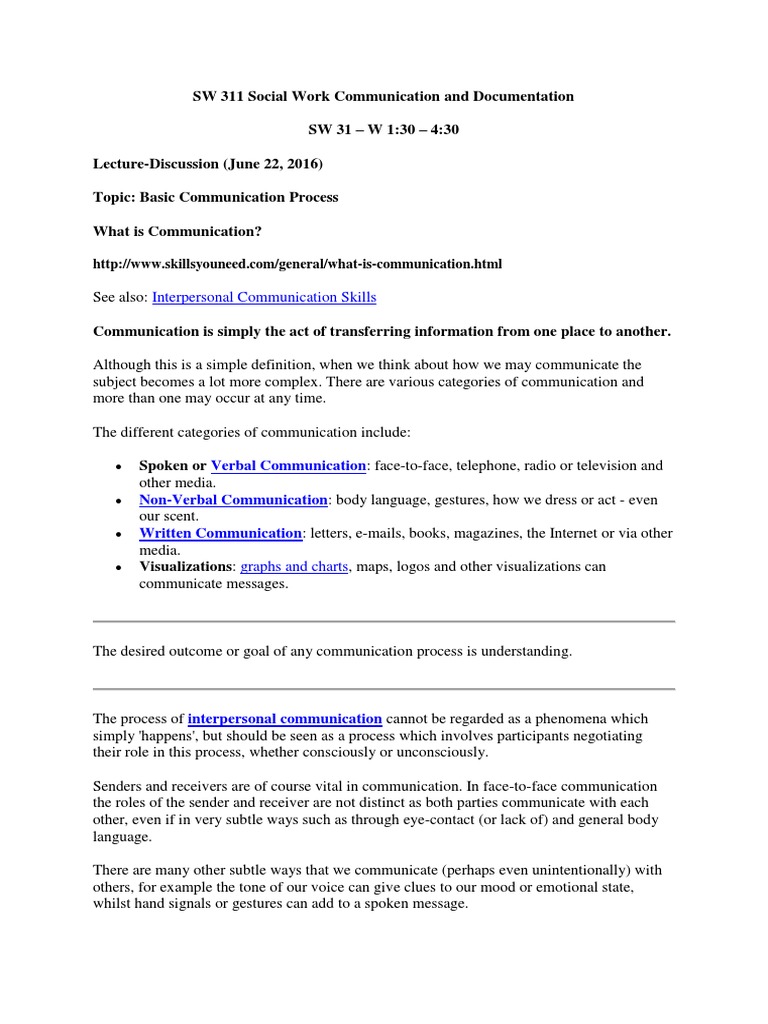 Communication and Documentation Lectures | PDF | Code | Interpersonal ...