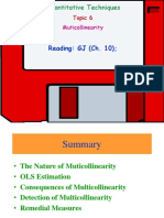 Multicollinearity Detection and Remedies