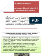 Conducerea Subunităţilor TEMA 7. Organizarea Evidenţei, Păstrării Şi Distribuirii Armamentului Şi Muniţiei