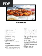 Pork Menudo: Ingredients