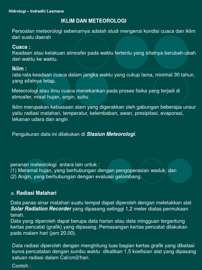 Pemahaman Iklim dan Meteorologi Dasar | PDF
