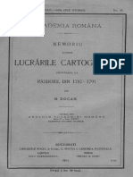 Docan, M, Memoriu Despre Lucrarile Cartografice Privitoare La Răsboiul Din 1787 - 1791