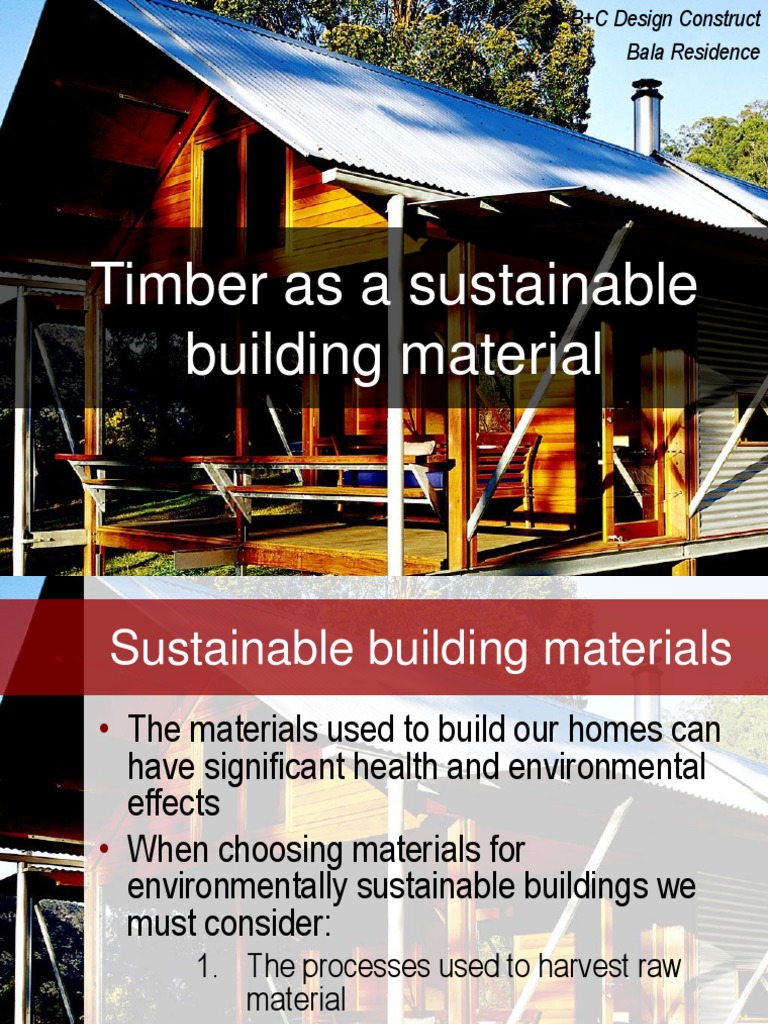 Timber As A Sustainable Building Material | PDF | Lumber | Wood