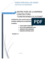 Matriz Foda de La Empresa Constructora